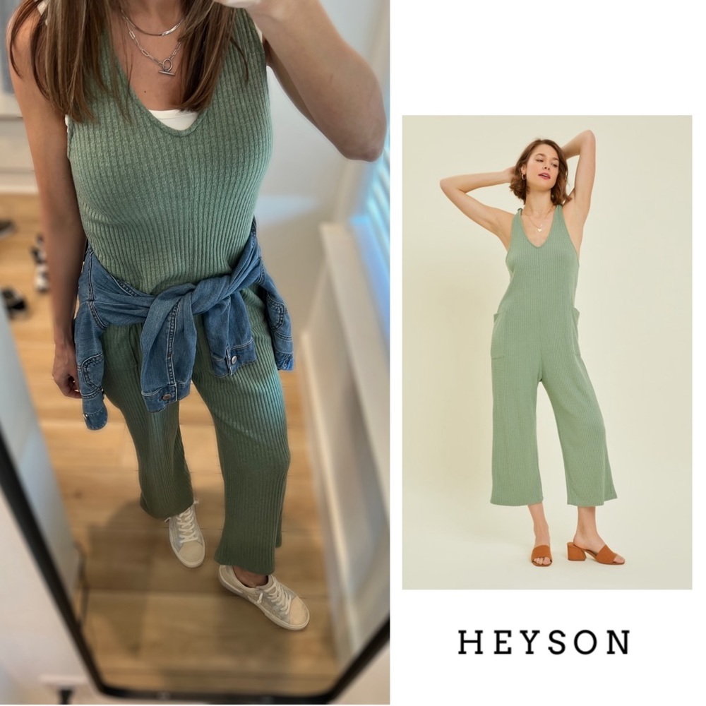 Sleeveless Green Jumpsuit - Small